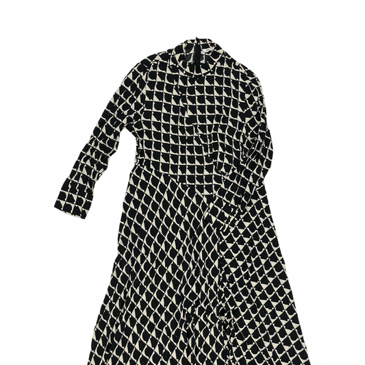 Dress Casual Midi By Zara In Black & Tan, Size:Xxl