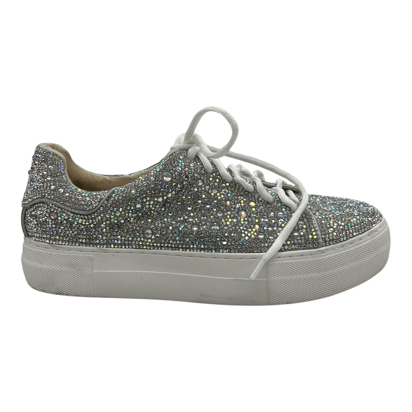 Shoes Sneakers By Betsey Johnson In Silver, Size:7.5