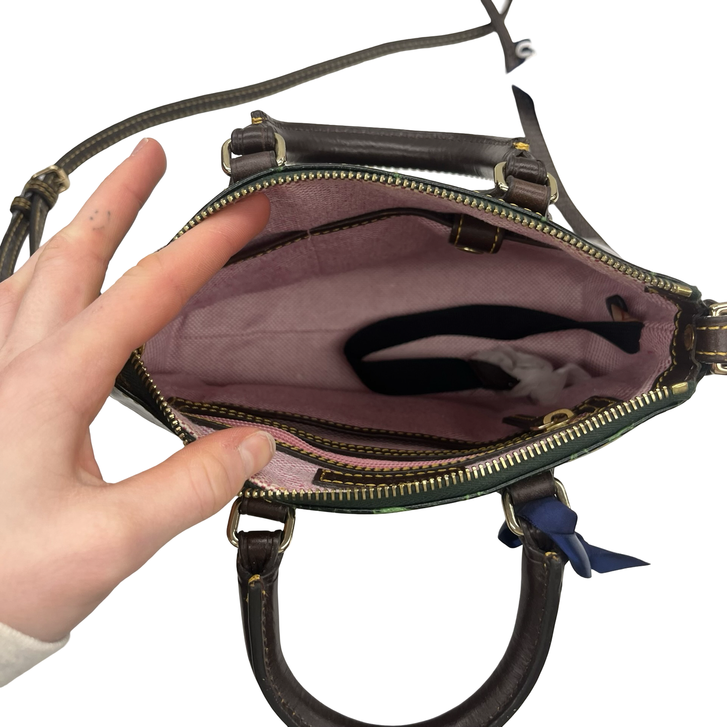 Handbag Designer By Dooney And Bourke In Black & Green, Size:Small