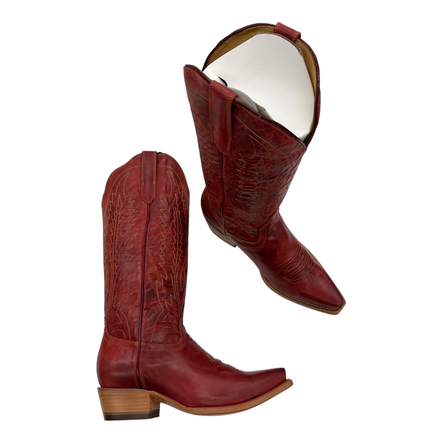 Boots Western By Cmb In Red, Size:9