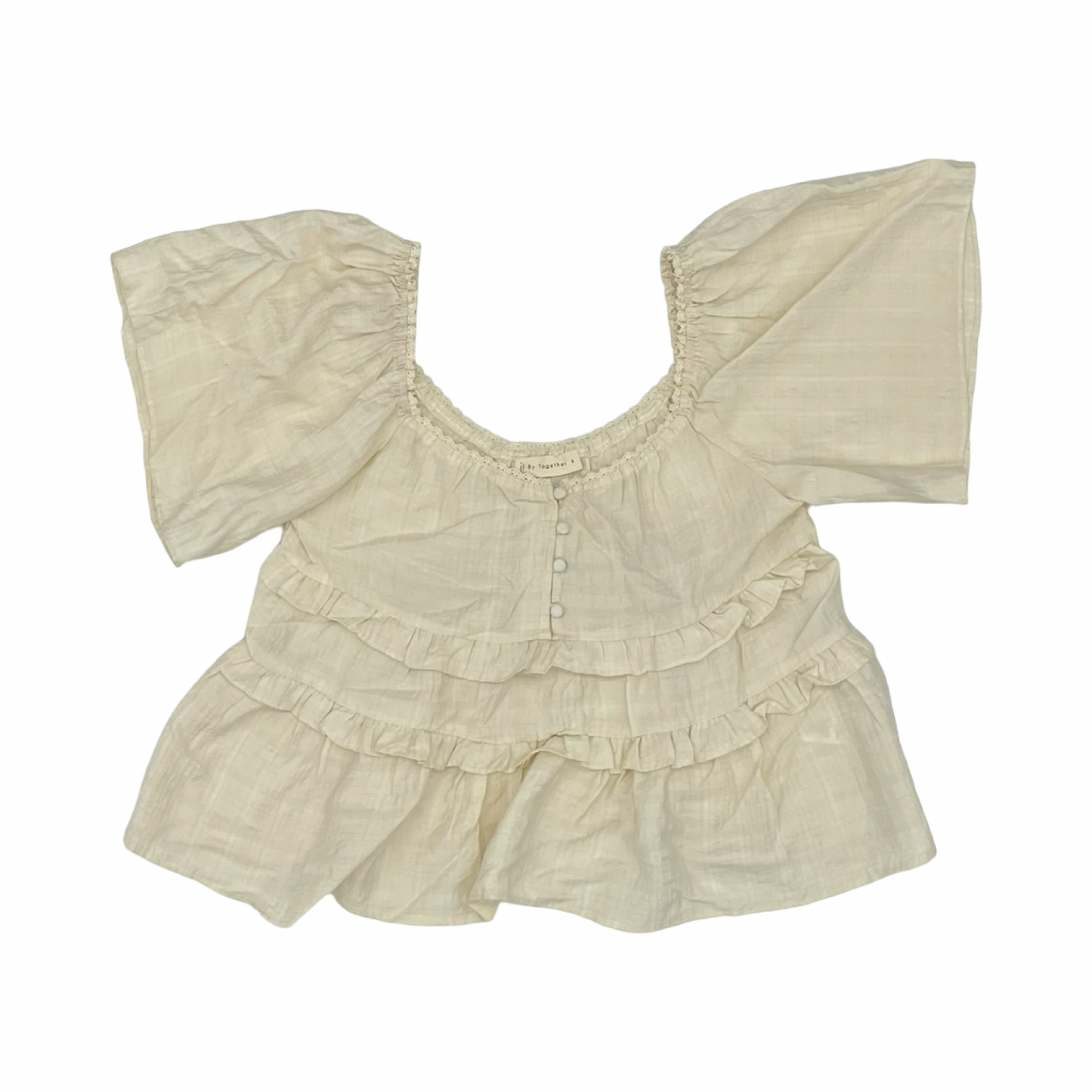 Blouse Ss By By Together In Tan, Size:S