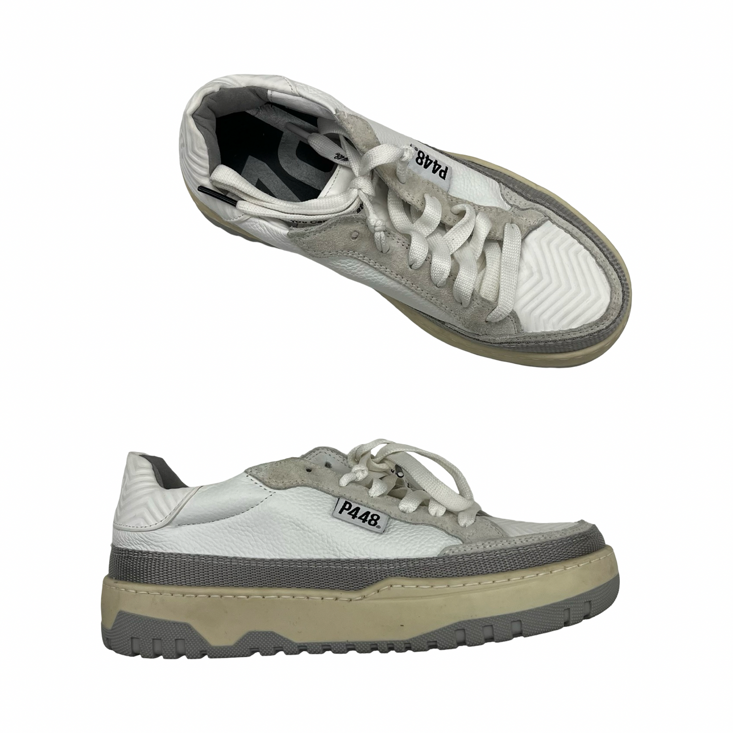 Shoes Sneakers By P448 In Grey & White, Size:6.5