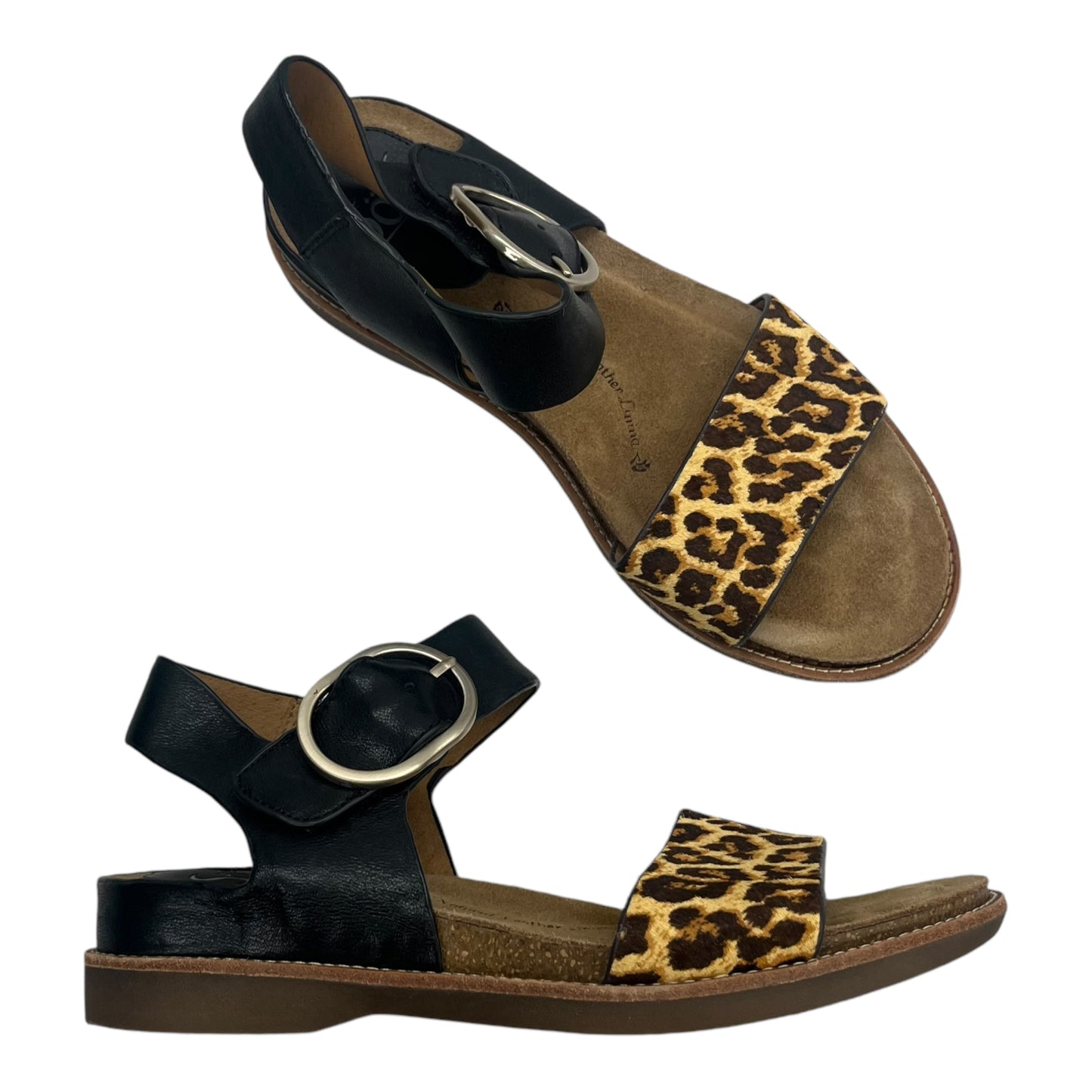 Sandals Flats By Sofft In Animal Print, Size:7