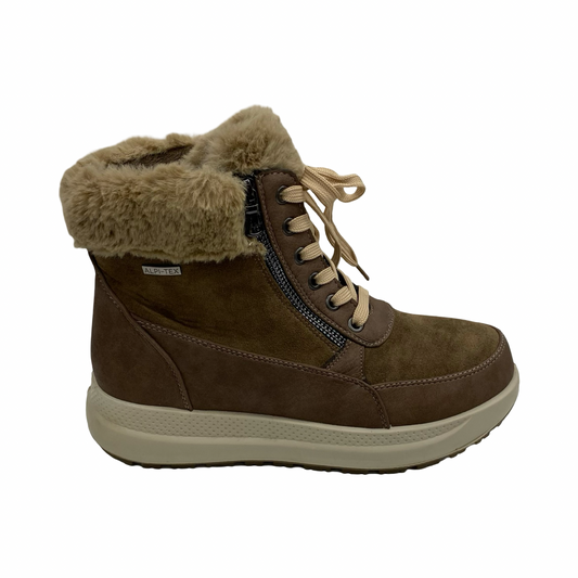 Boots Ankle Flats By Spring Step In Bronze, Size:7.5