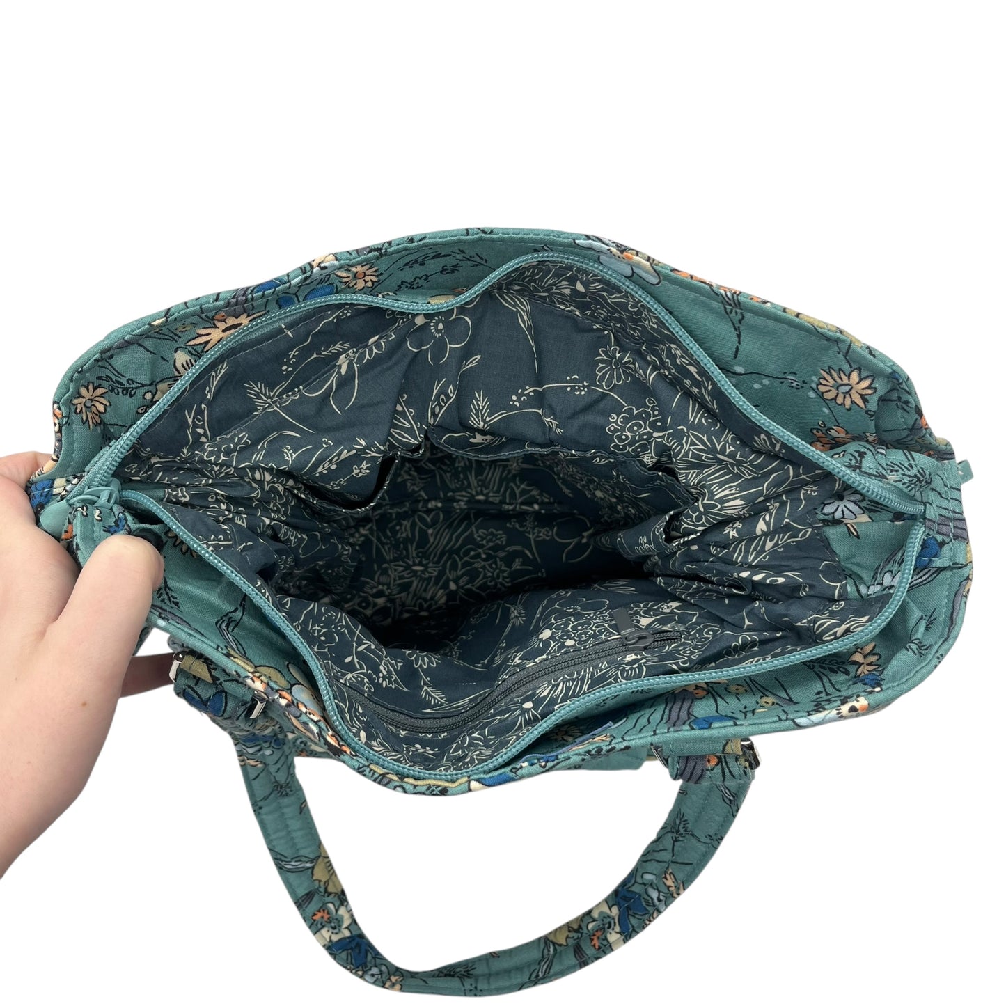 Handbag By Vera Bradley In Teal, Size:Medium