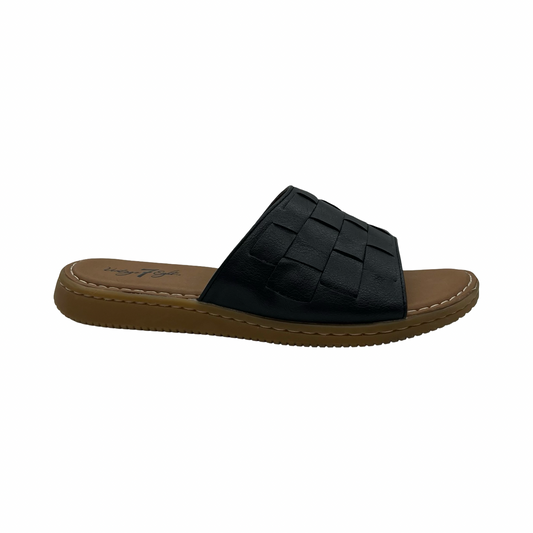 Sandals Flats By Clothes Mentor In Black, Size:9
