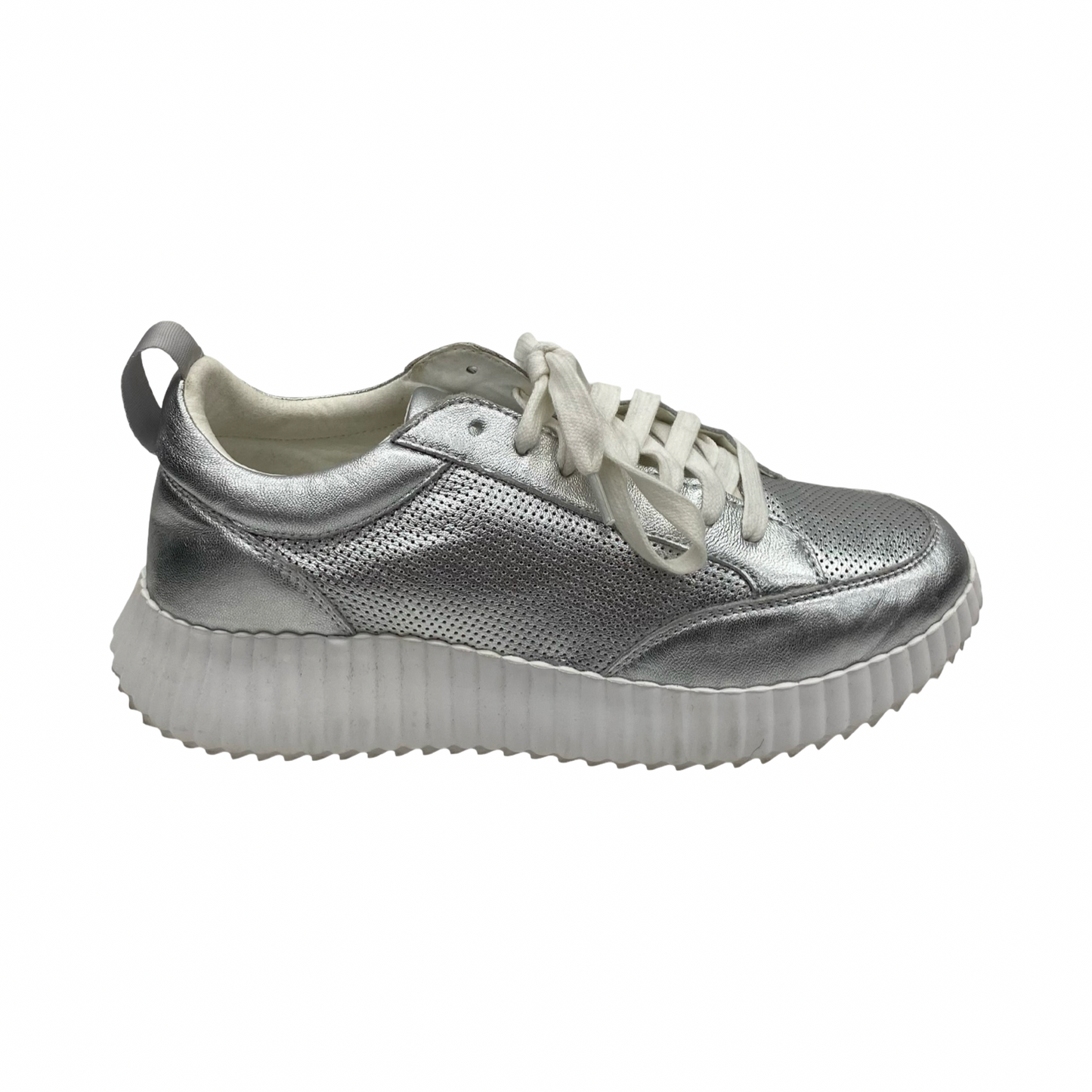 Shoes Sneakers By Steve Madden In Silver, Size:8.5