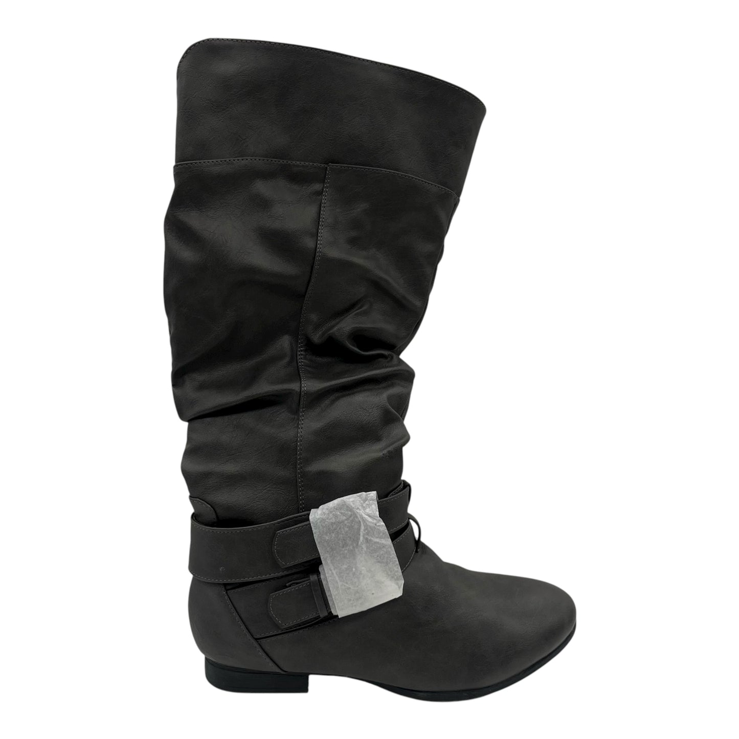 Boots Knee Flats By Cme In Grey, Size:10
