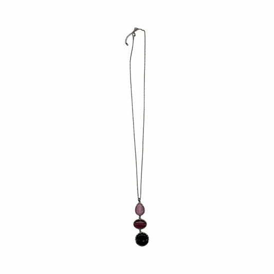 Necklace Lariat & Y-Drop By Clothes Mentor In Pink & Purple