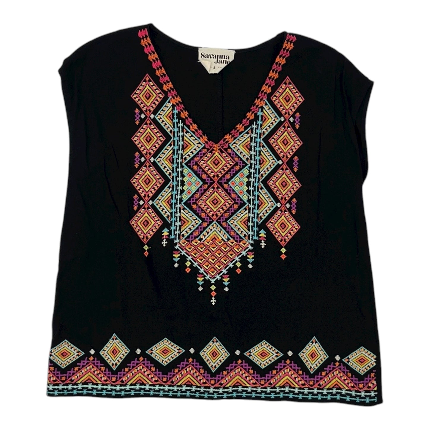 Blouse Ss By Savanna Jane In Black, Size:S