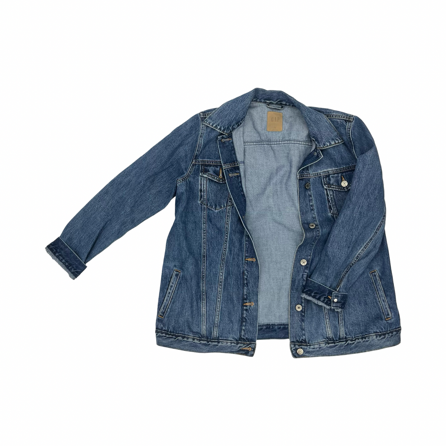 Jacket Denim By Gap In Blue Denim, Size:M