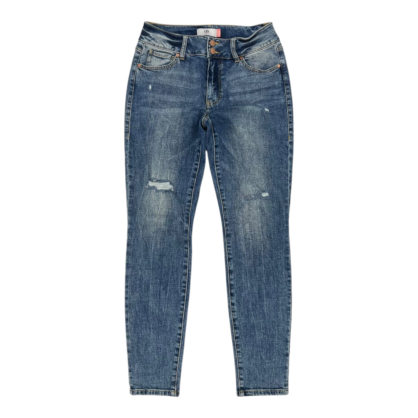 Jeans Skinny By Cabi In Blue Denim, Size:6