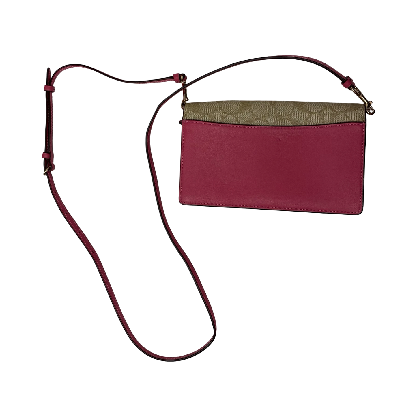 Crossbody Designer By Coach In Pink & Tan, Size:Small