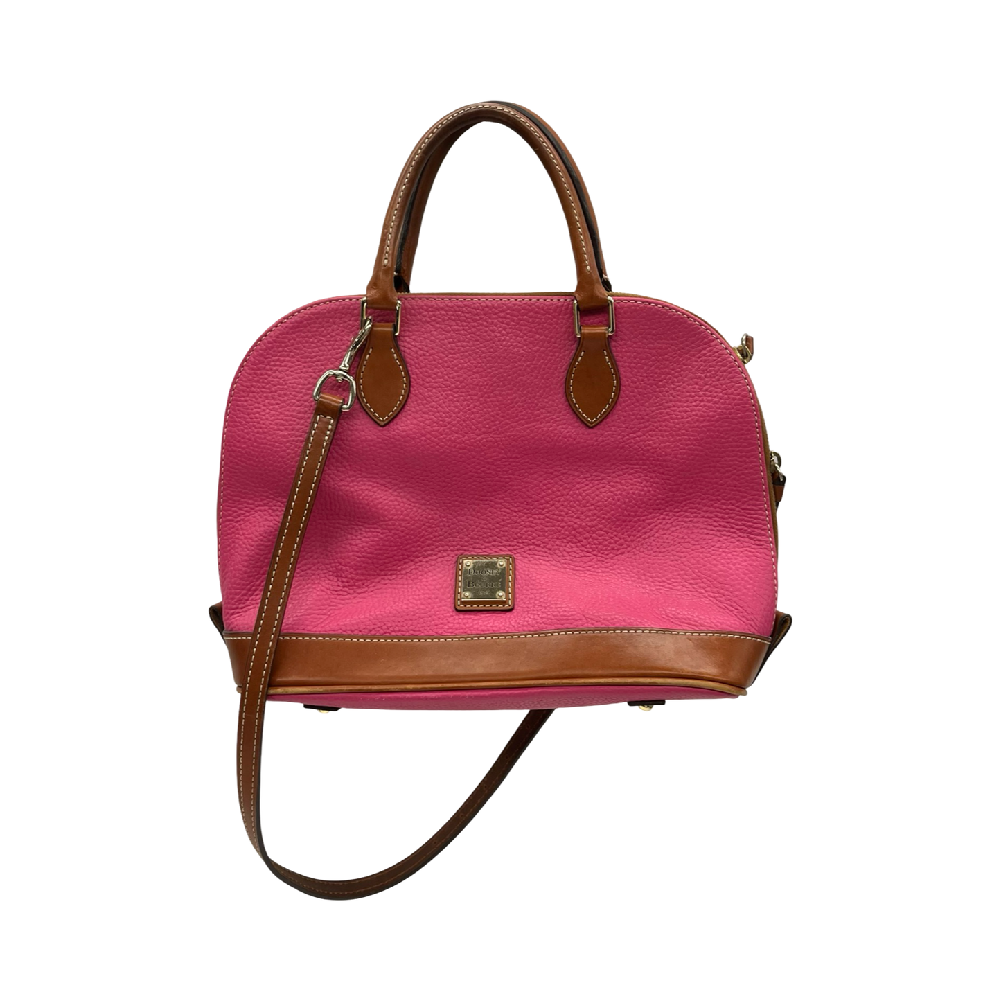 Handbag Designer By Dooney And Bourke In Brown & Pink, Size:Medium
