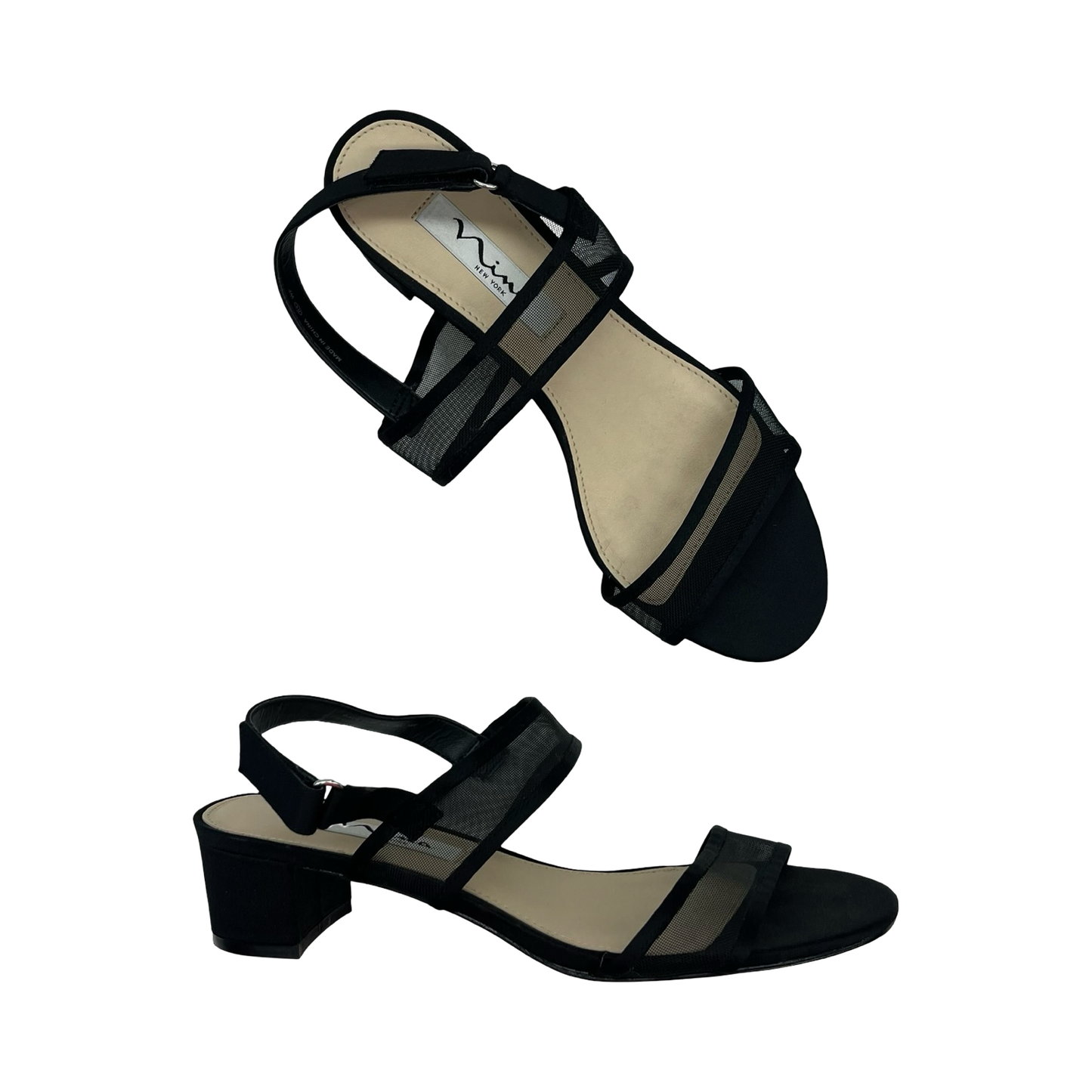 Sandals Heels Block By Nina In Black, Size:7.5