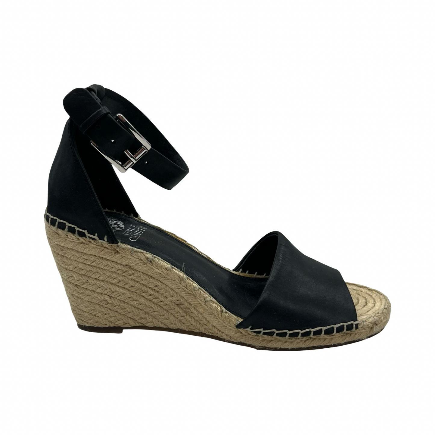 Sandals Heels Wedge By Vince Camuto In Black & Brown, Size:9