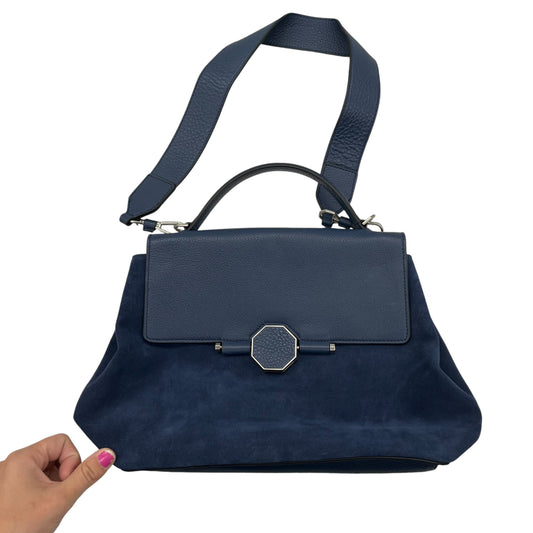 Handbag Leather By Louise Et Cie In Blue, Size:Medium