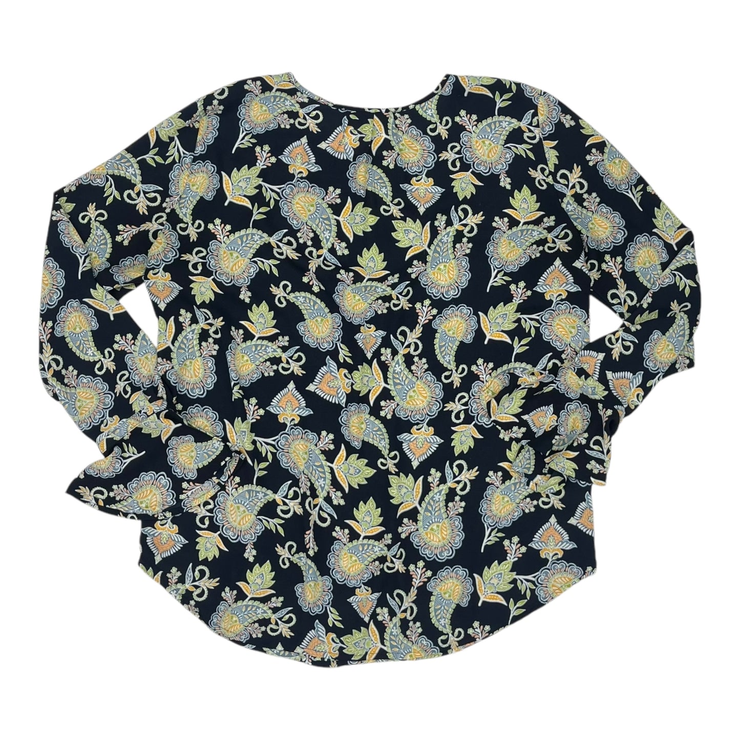Blouse Ls By Loft In Navy, Size:M