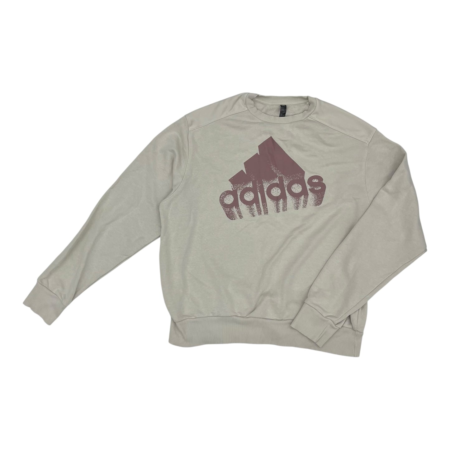 Athletic Sweatshirt Crewneck By Adidas In Tan, Size:L