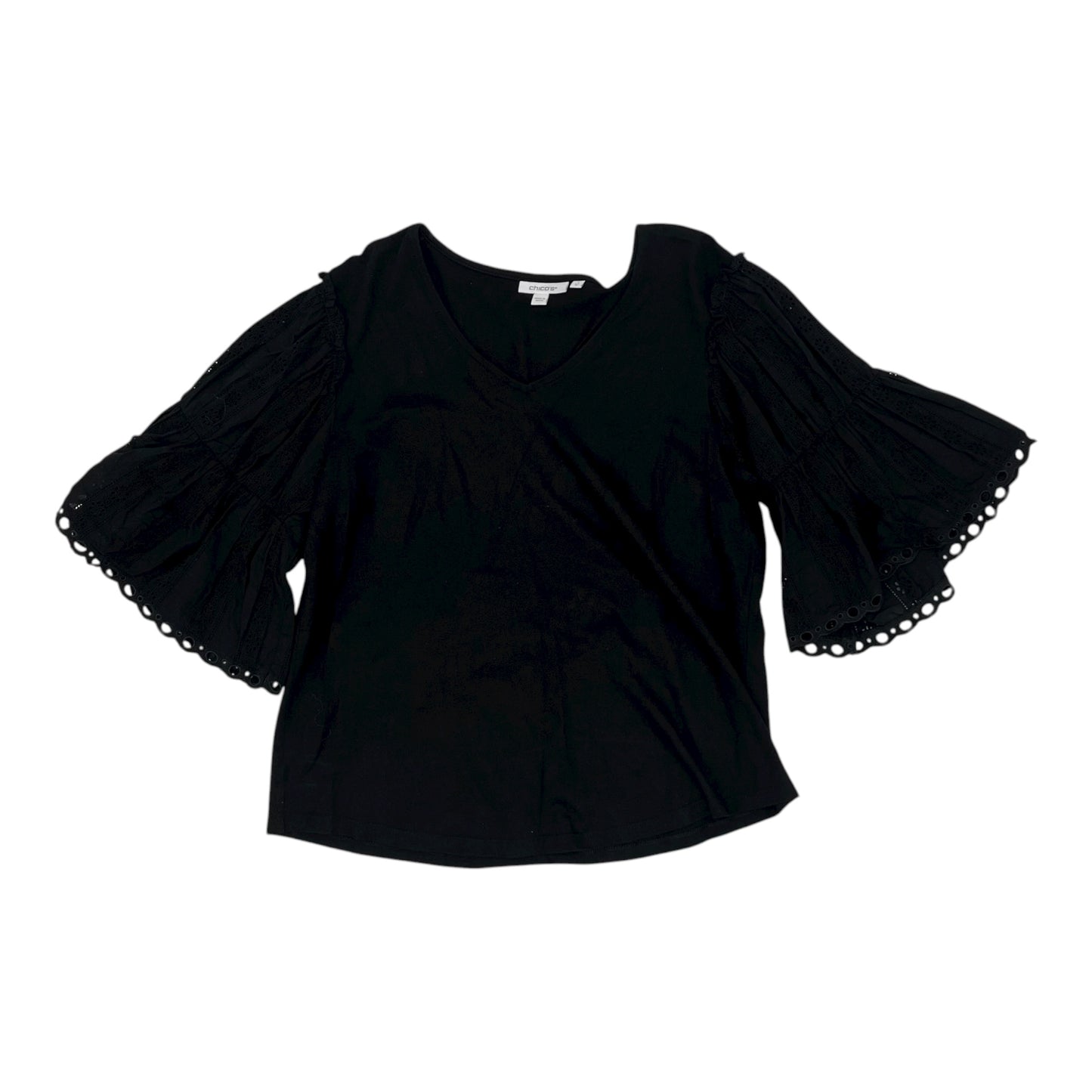 Blouse Ss By Chicos In Black, Size:M