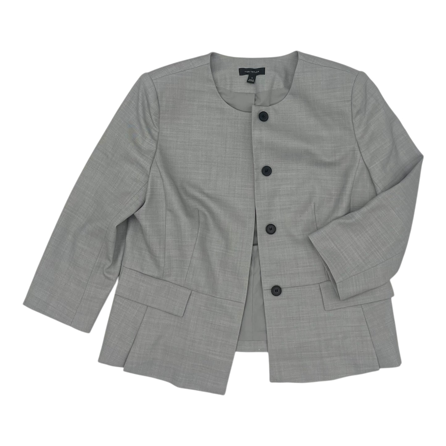 Blazer By Ann Taylor In Grey, Size:L