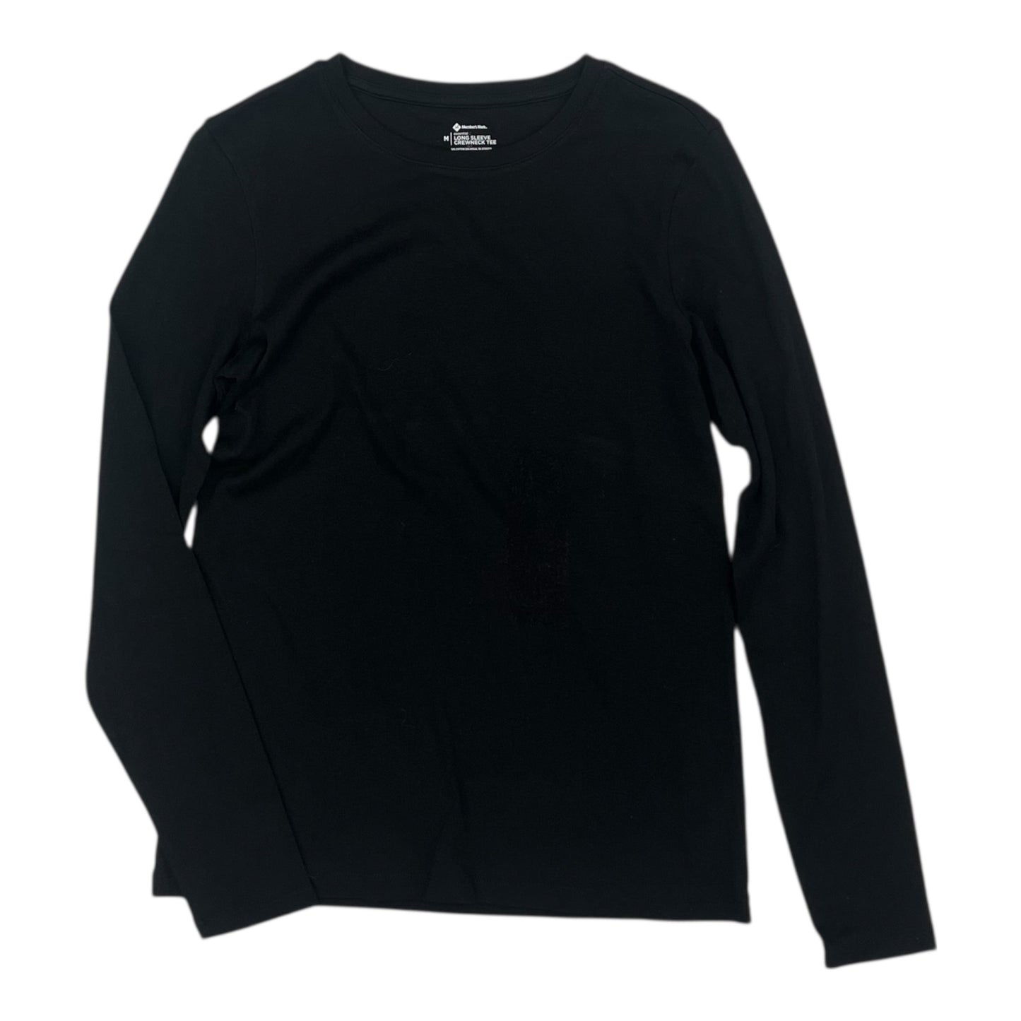 Top Ls By Members Mark In Black, Size:M
