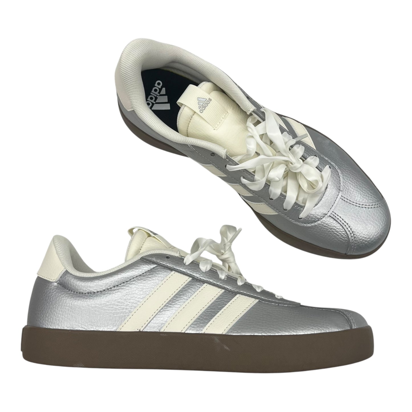 Shoes Sneakers By Adidas In Cream & Silver, Size:9