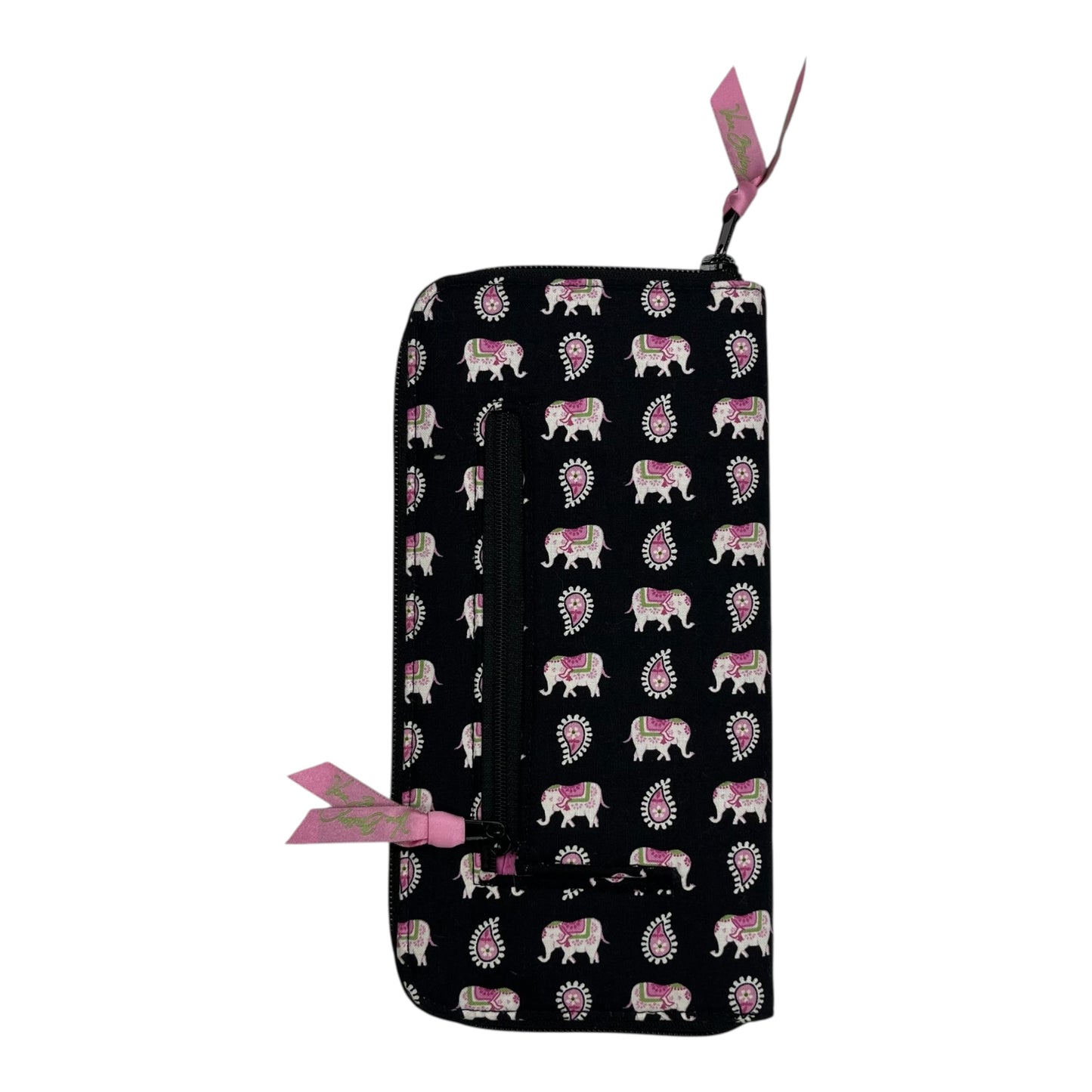 Wallet By Vera Bradley In Black & Pink, Size:Large