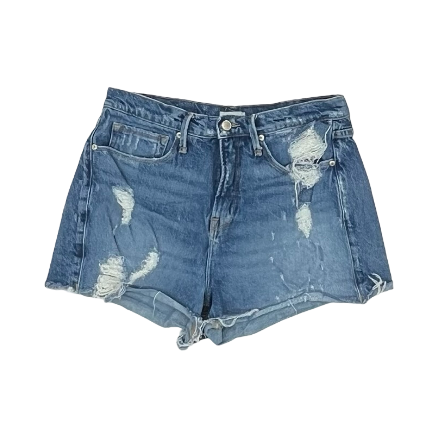 Shorts By Good American In Blue Denim, Size:6