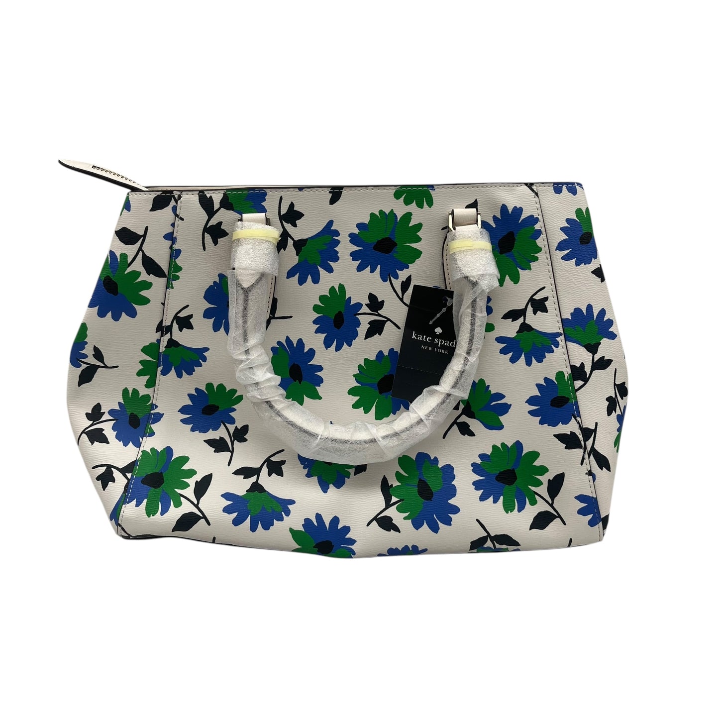 Handbag Designer By Kate Spade In Blue & White, Size:Medium