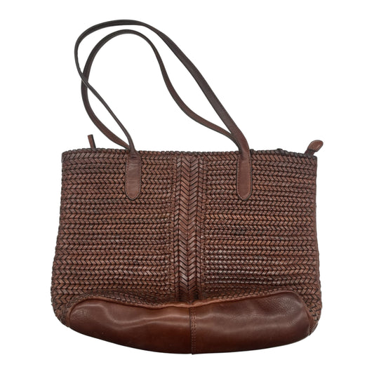 Handbag Leather By Clothes Mentor In Brown, Size:Medium