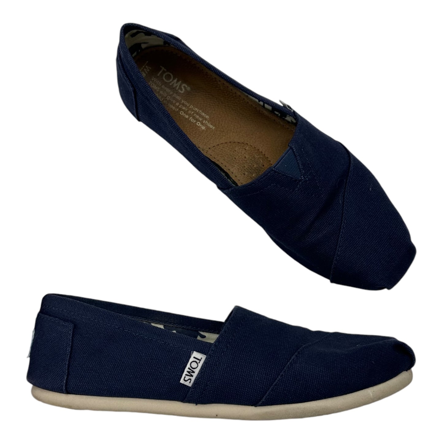 Shoes Flats By Toms In Blue, Size:8