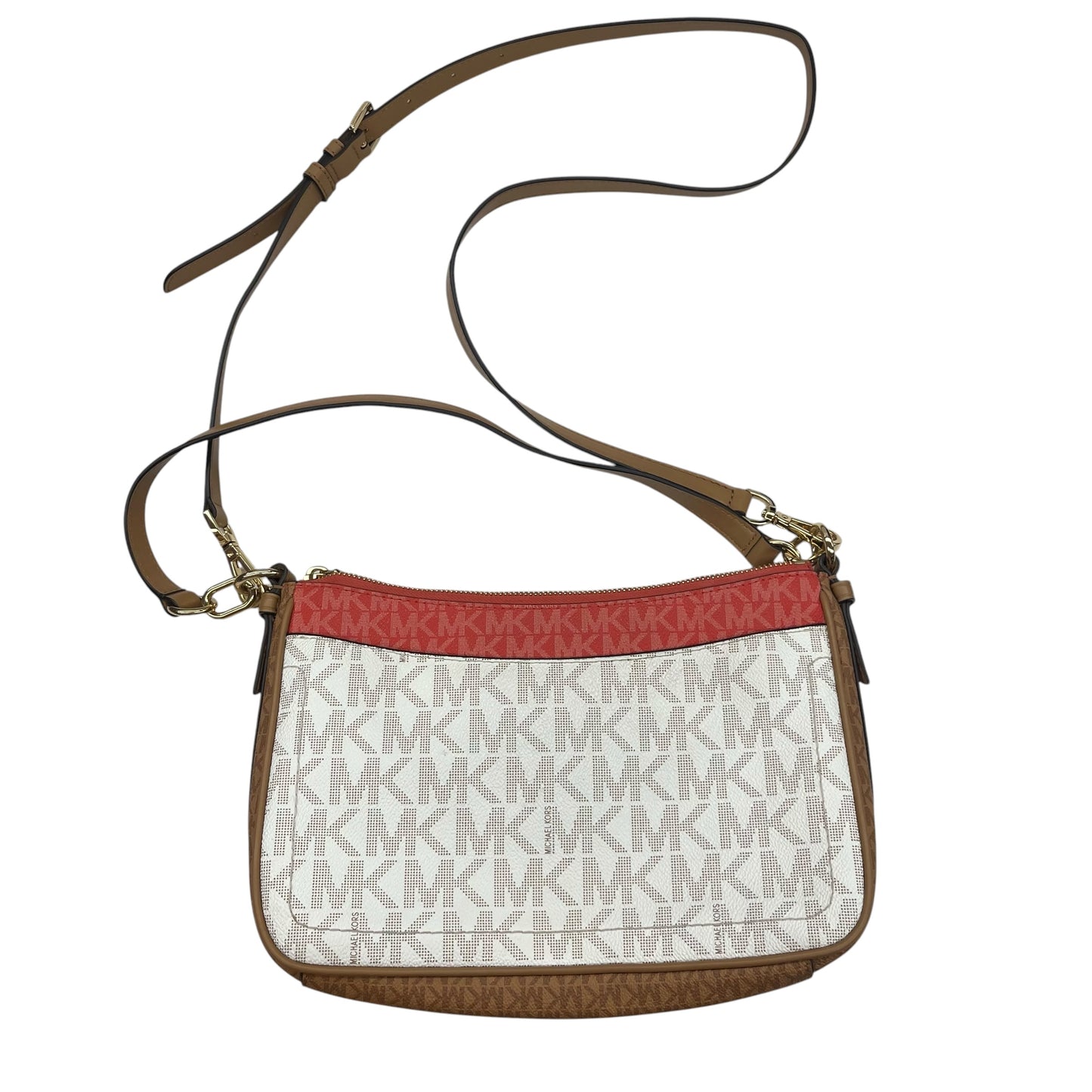 Crossbody Designer By Michael Kors In Cream & Tan, Size:Medium