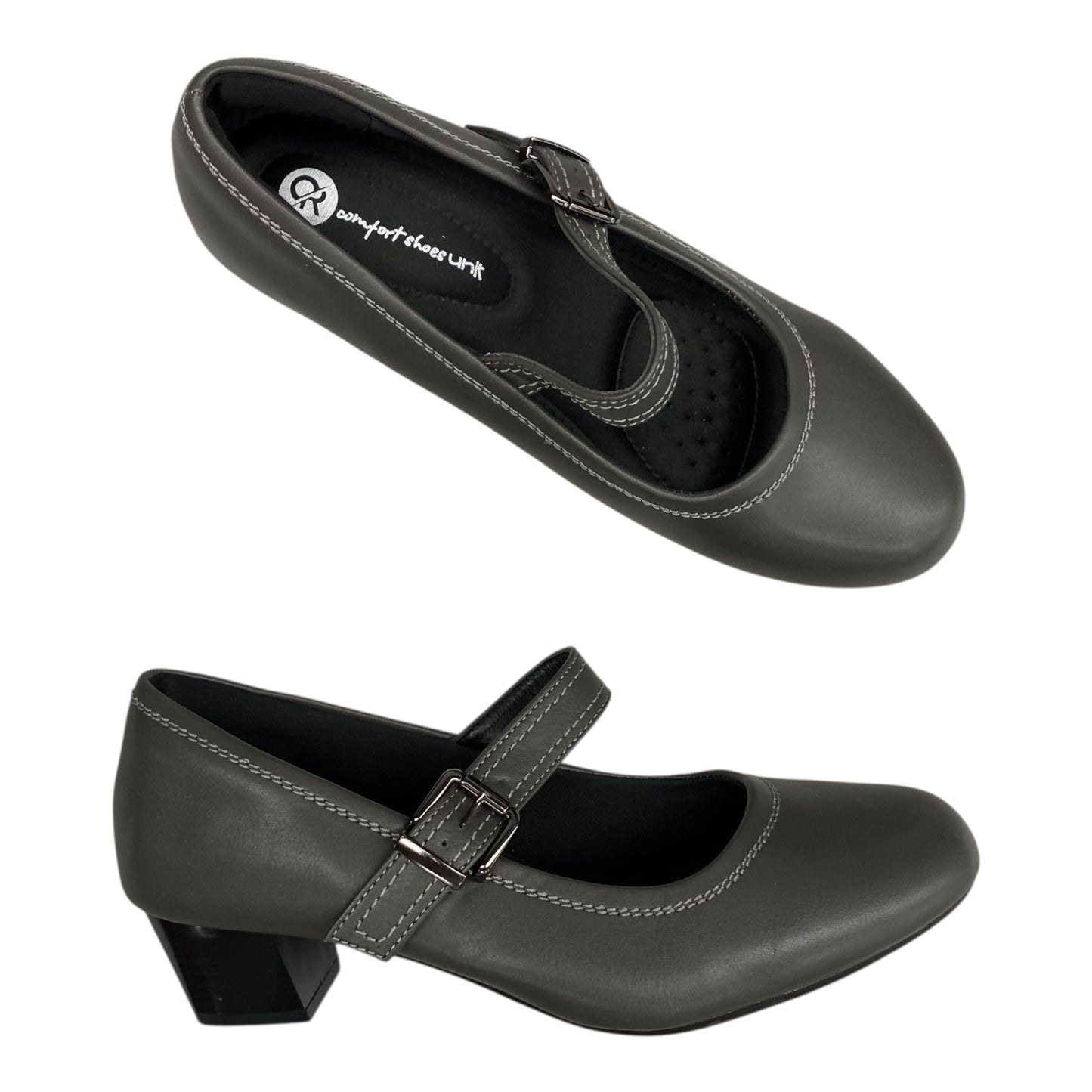 Shoes Heels Block By Clothes Mentor In Grey, Size:8.5