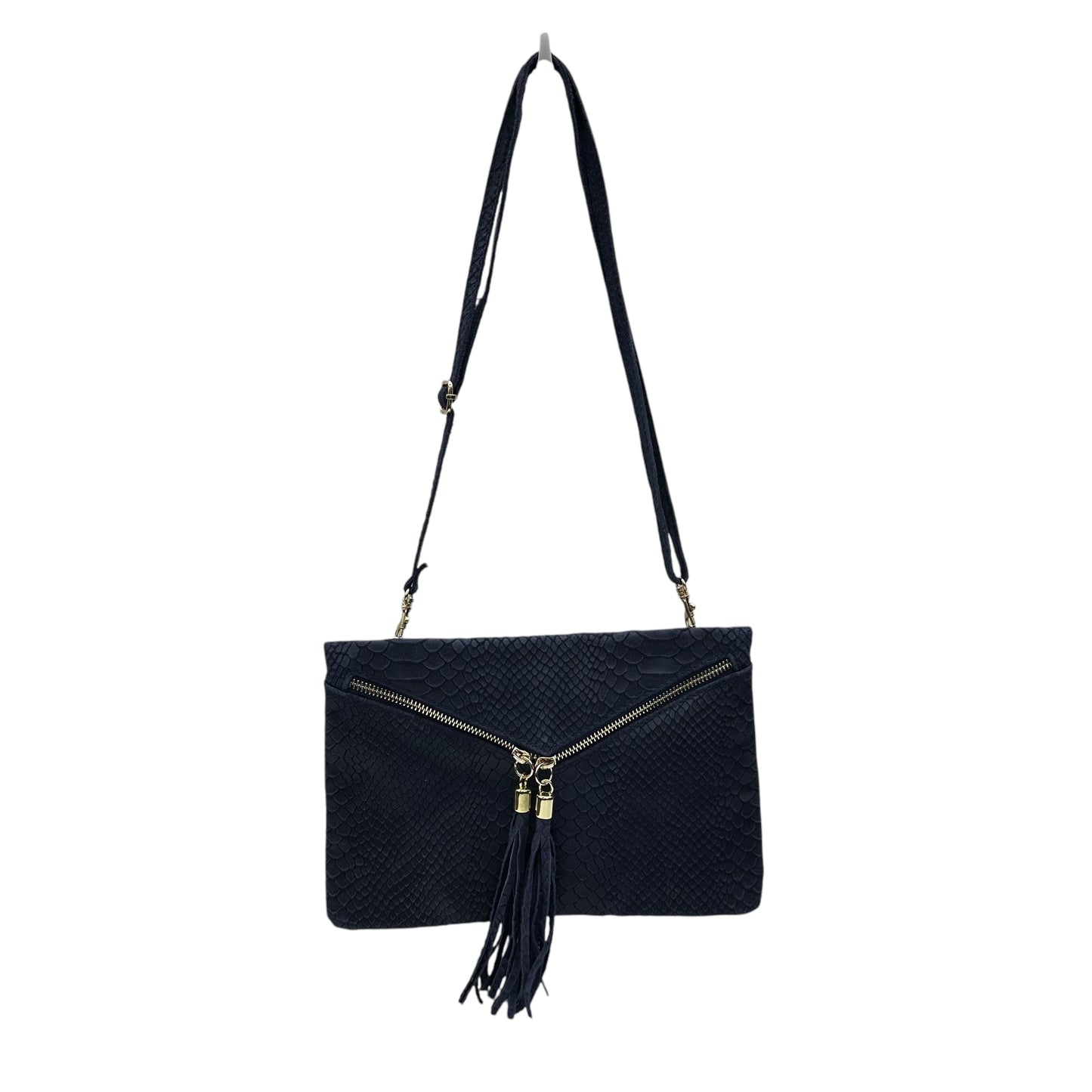 Crossbody Leather By Clothes Mentor In Navy, Size:Small