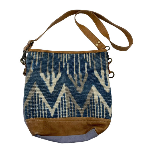 BLUE & BROWN CROSSBODY by MYRA Size:MEDIUM