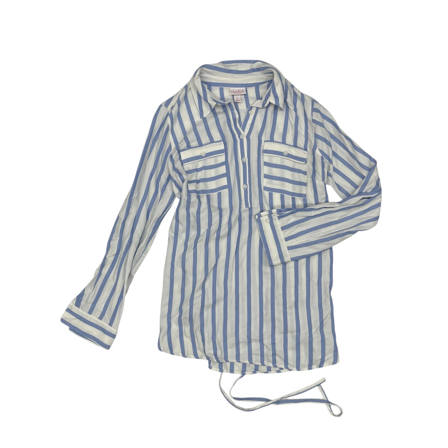 Mat Top Ls By Isabel Maternity In Blue & Cream, Size:M