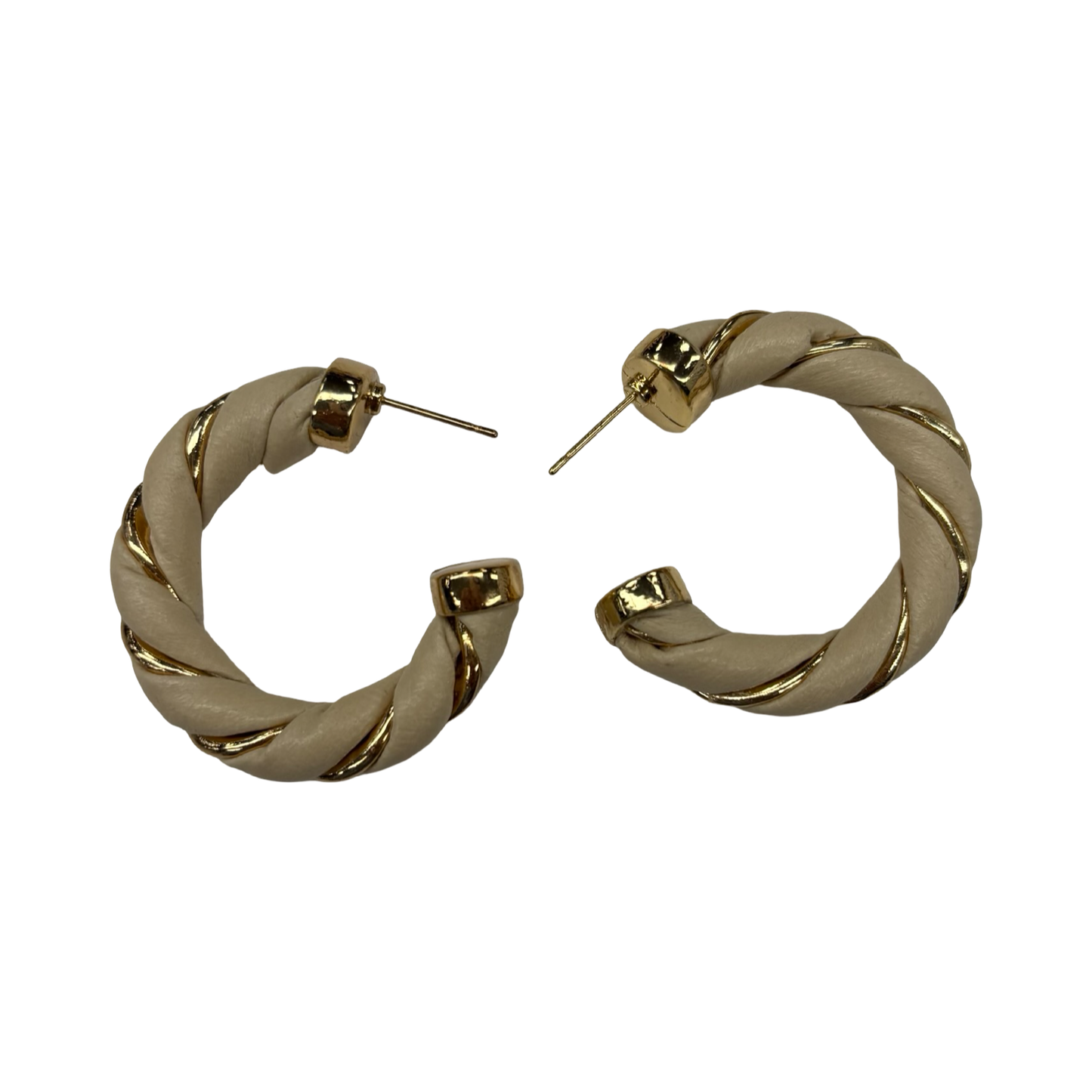 Earrings Hoop By Clothes Mentor In Gold & Tan