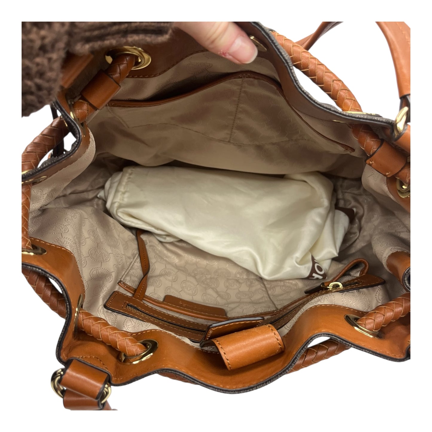 Handbag Designer By Michael Kors In Brown, Size:Large