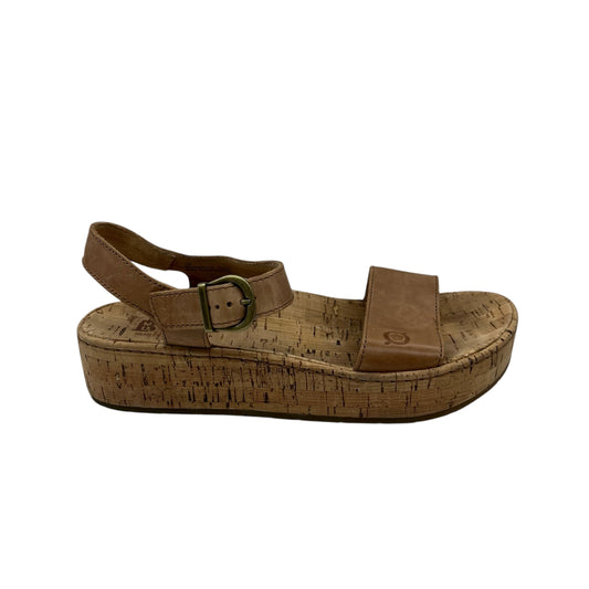 Sandals Heels Platform By Born In Tan, Size:7