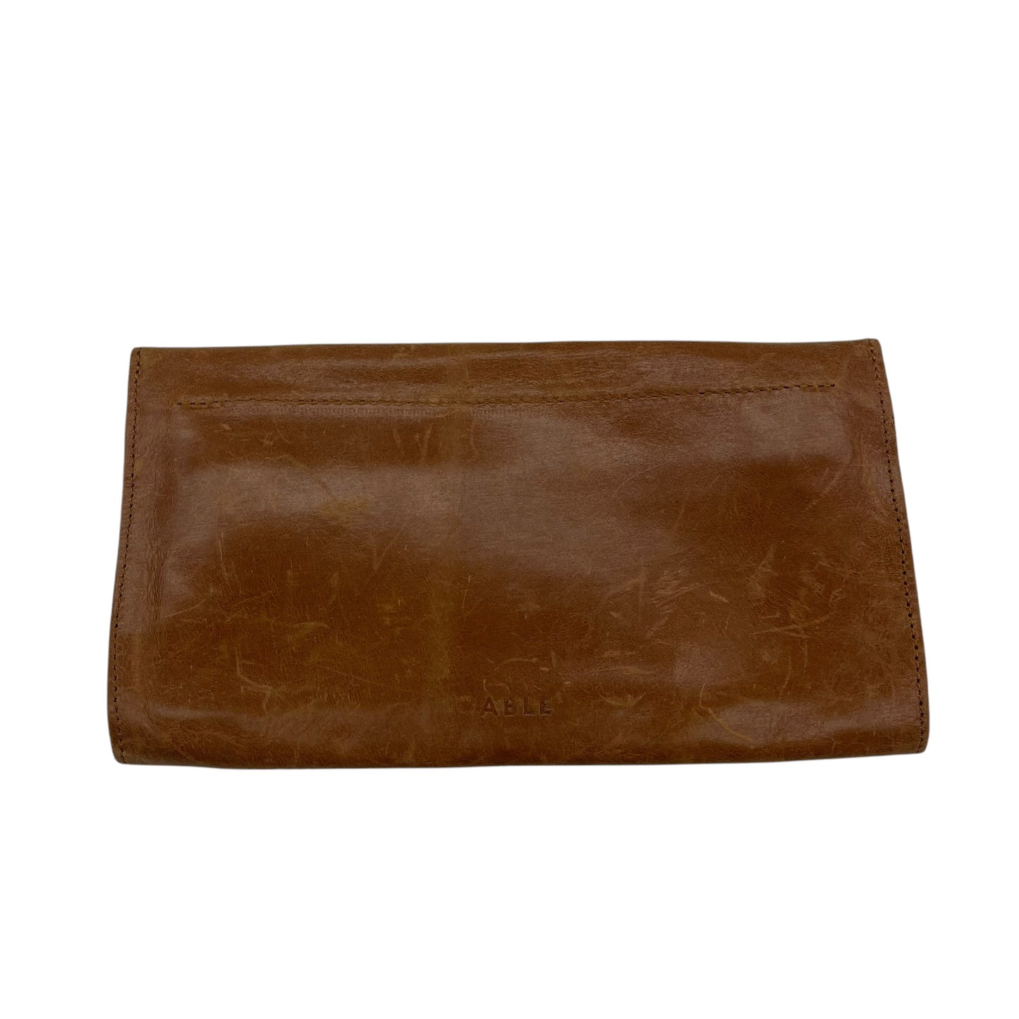 Clutch Leather By Clothes Mentor In Brown, Size:Medium