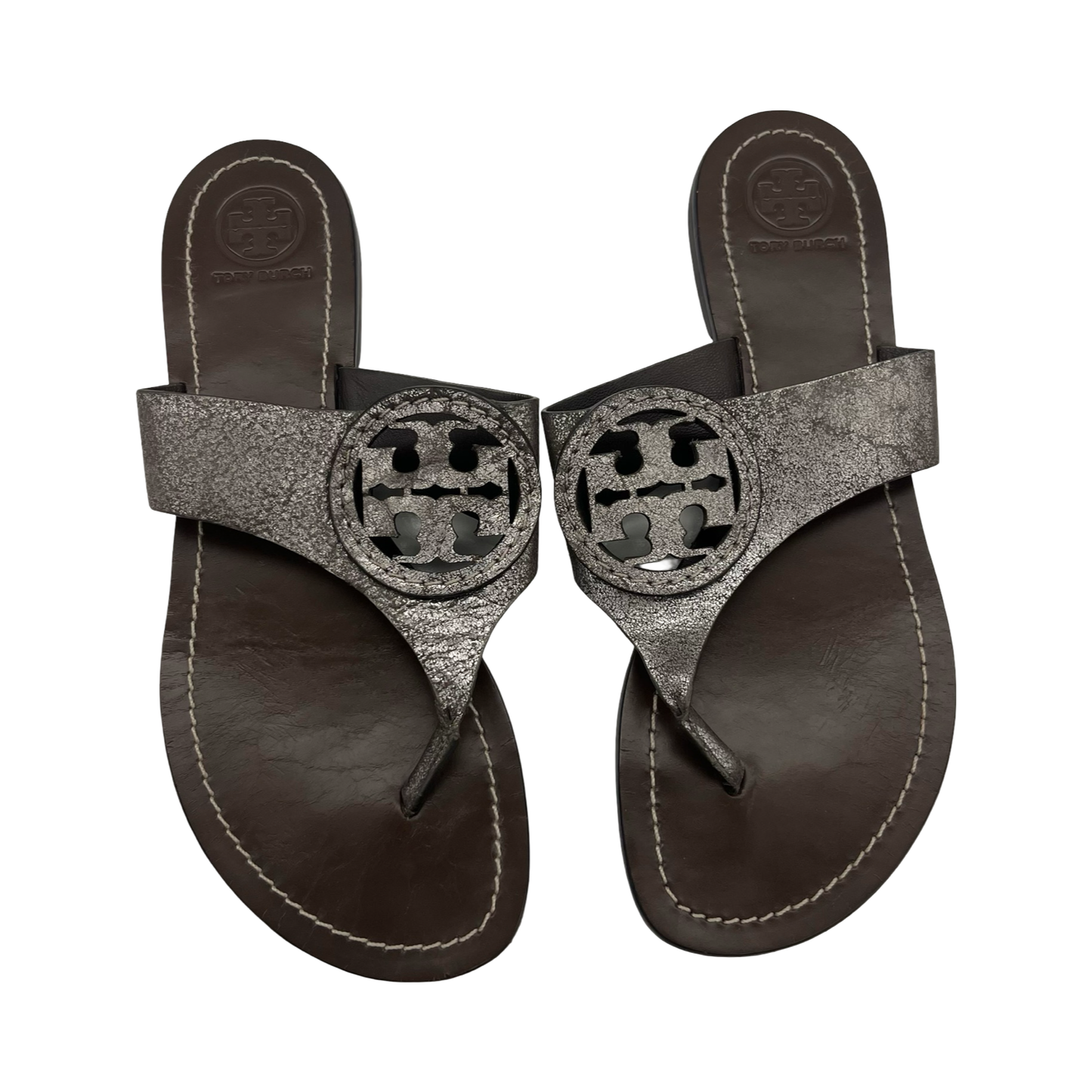 Sandals Designer By Tory Burch In Bronze, Size:7.5