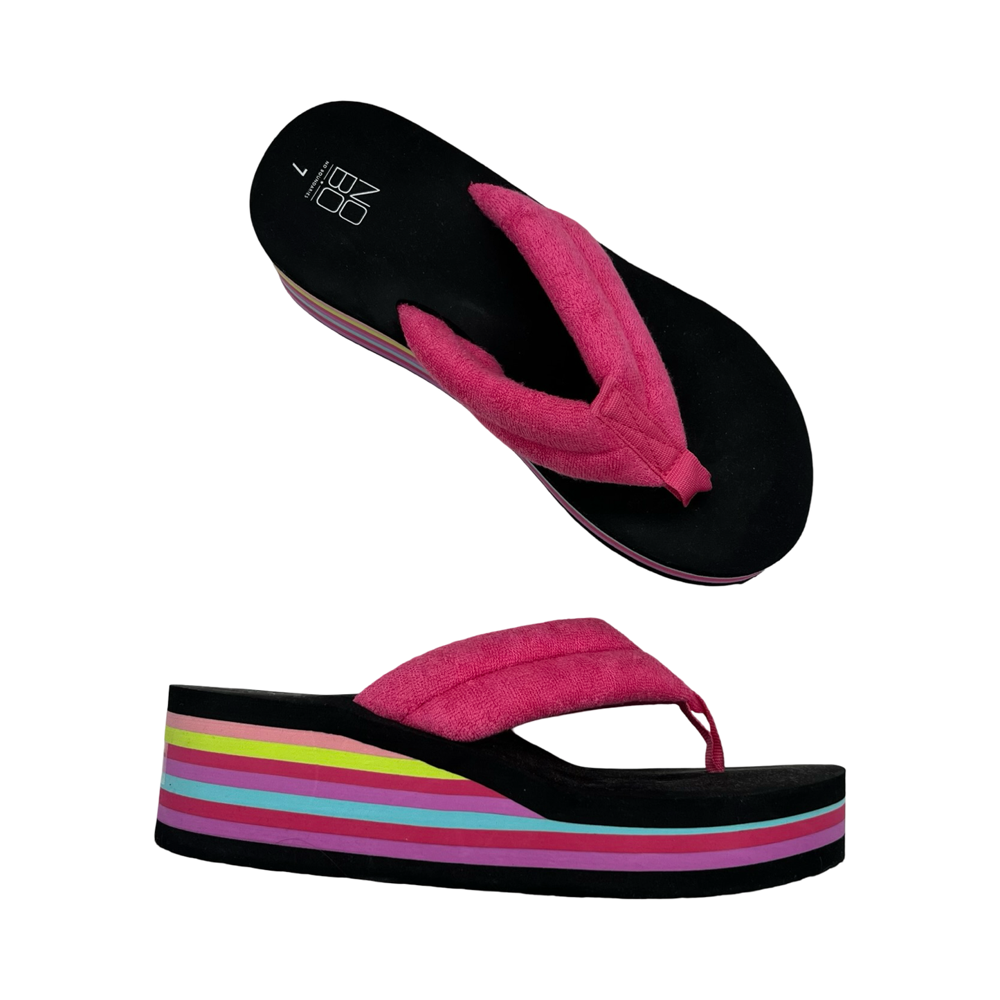 Sandals Flip Flops By No Boundaries In Multi, Size:7