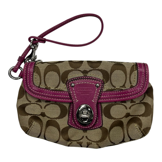 Wristlet Designer By Coach In Brown, Size:Medium