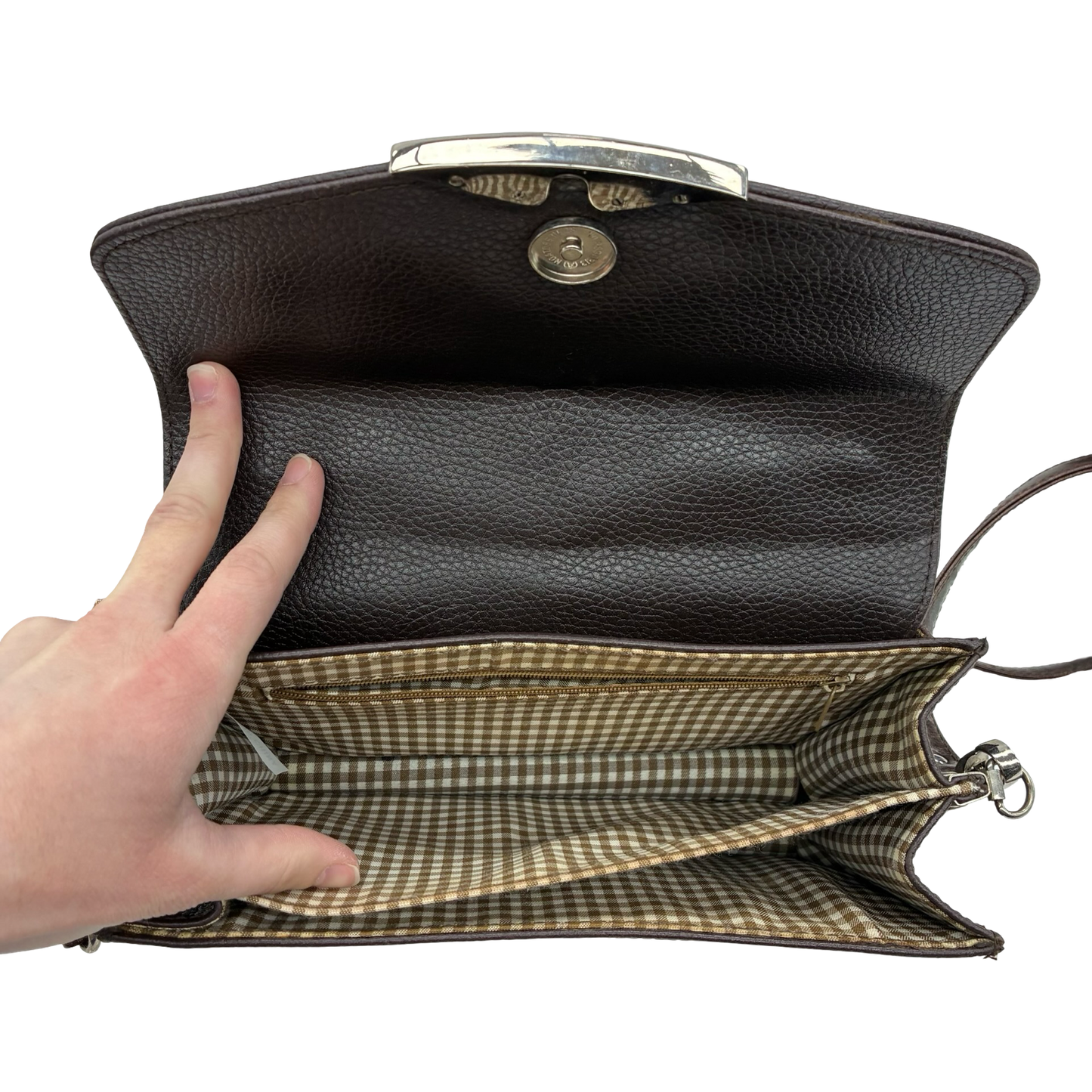 Crossbody Leather By Clothes Mentor In Brown, Size:Medium