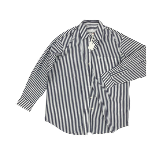 Blouse Ls By Calvin Klein In Blue & White, Size:M
