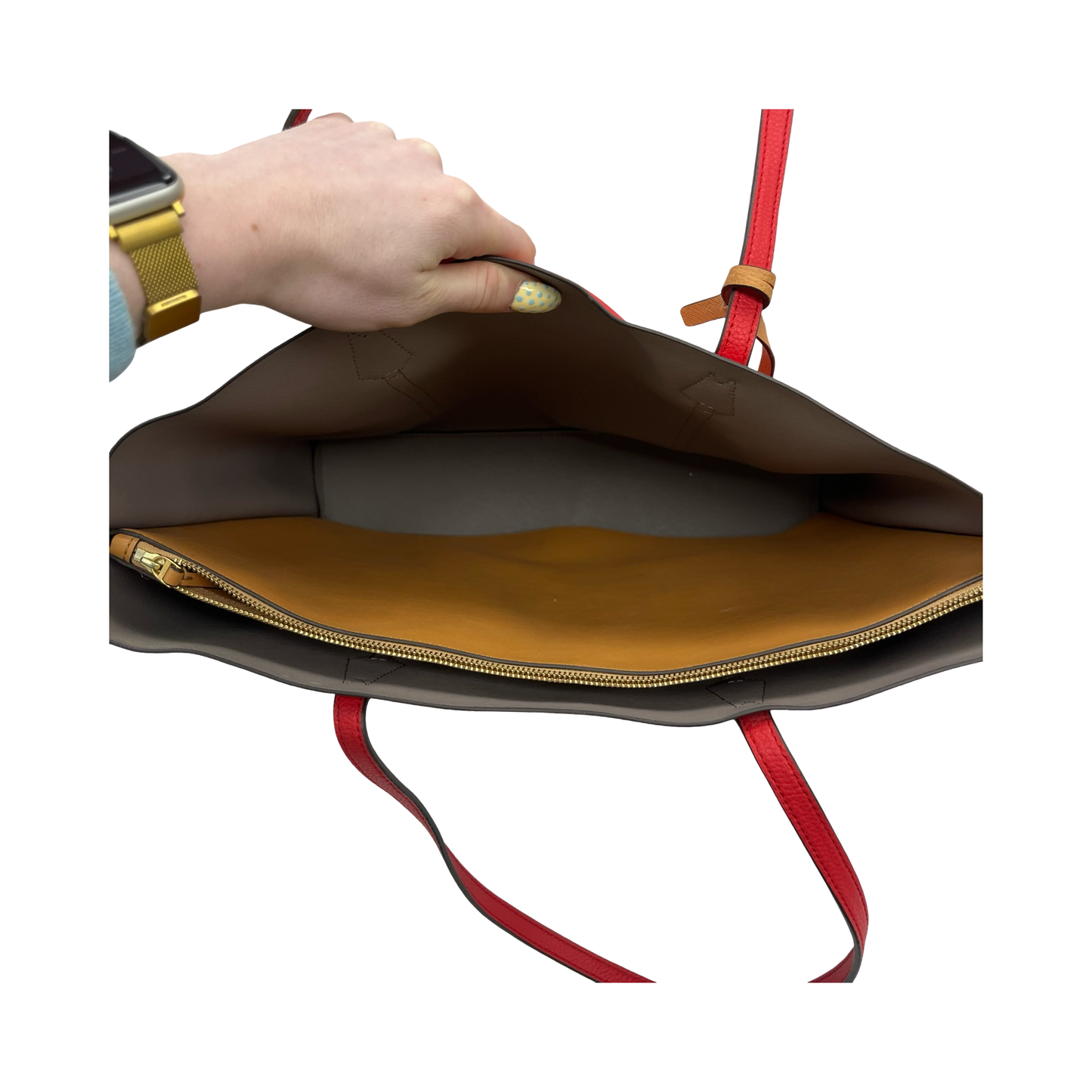 Tote Designer By Tory Burch In Red, Size:Medium