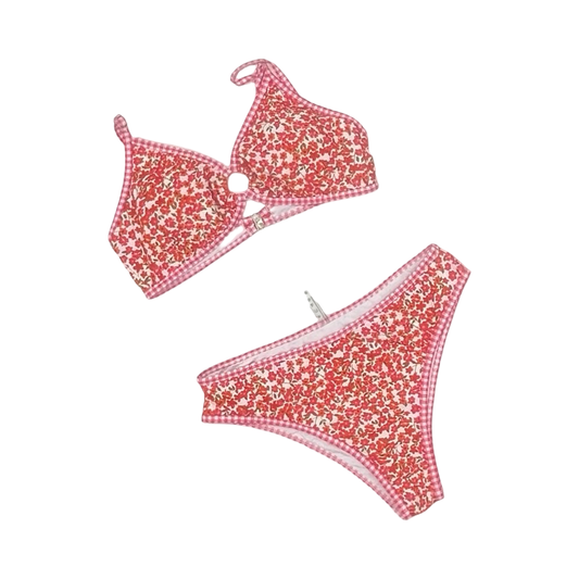 Swimsuit 2Pc By Clothes Mentor In Orange & Pink, Size:M