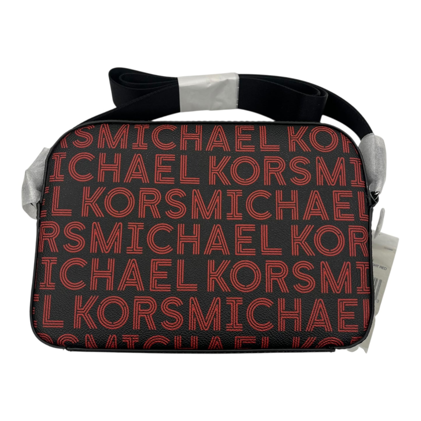 Crossbody Designer By Michael Kors In Black & Red, Size:Medium