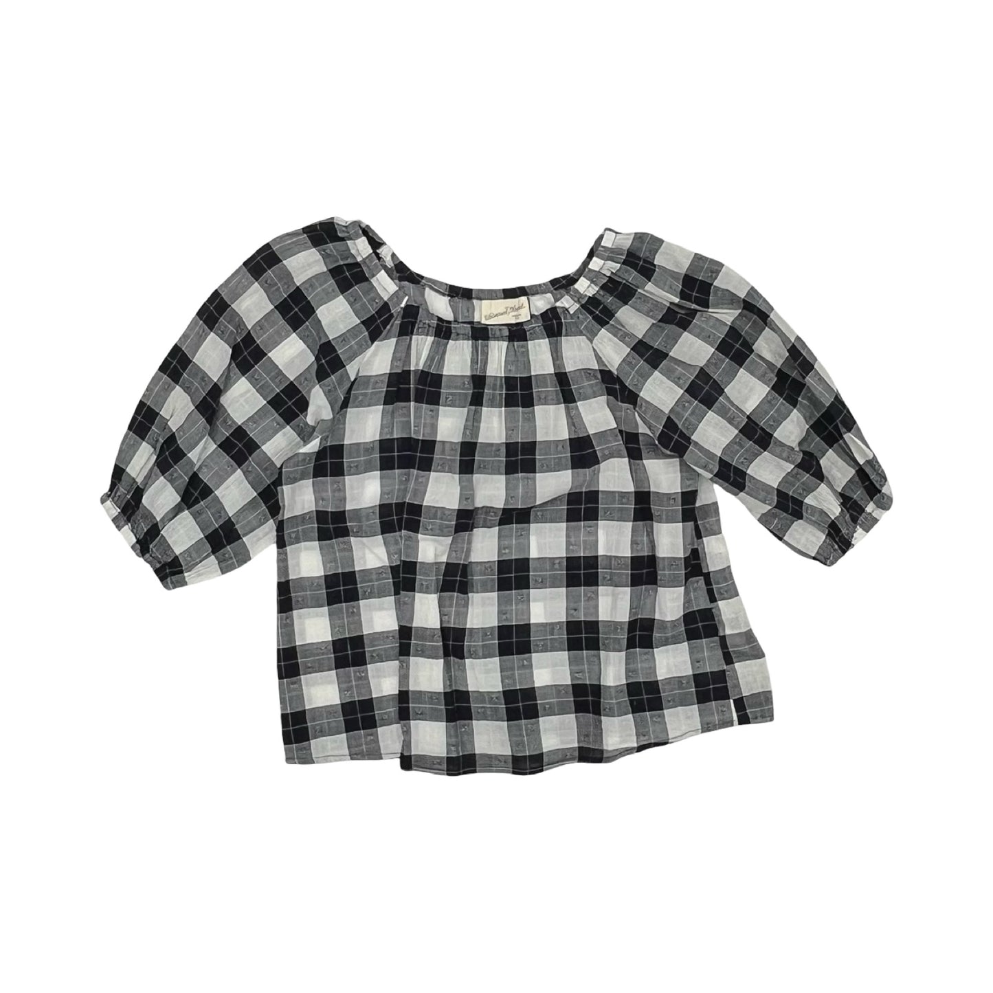 Blouse Ss By Universal Thread In Blue & Cream, Size:Xs